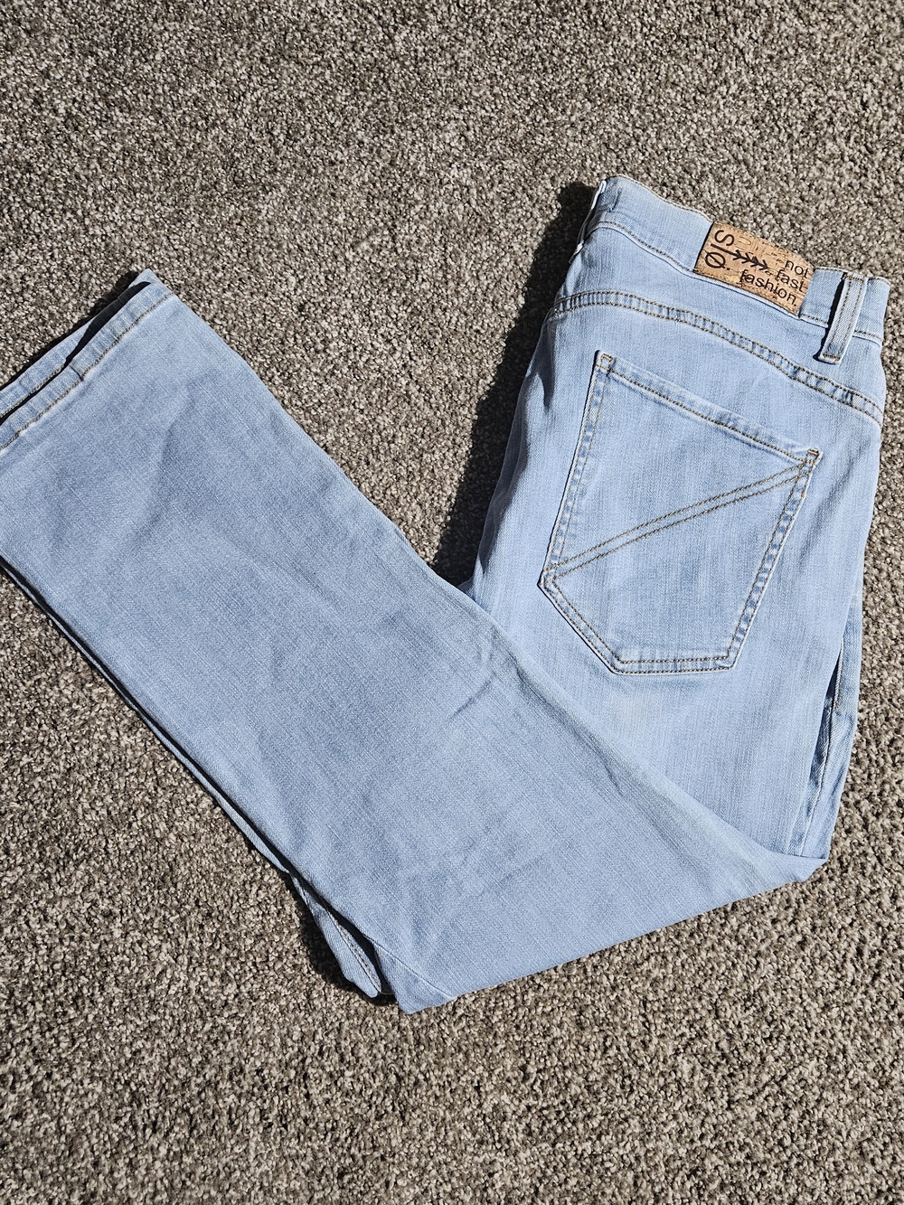 Slo Not Fast Fashion Jeans Light Blue Straight Leg High Rise 30 Waist 26 Inseam